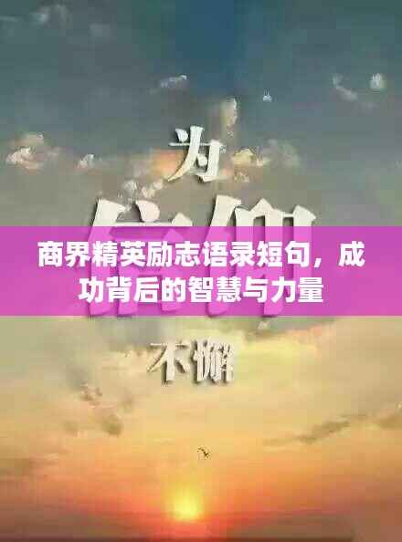 商界精英励志语录短句,成功背后的智慧与力量