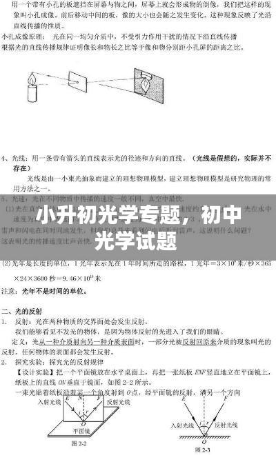 小升初光学专题,初中光学试题