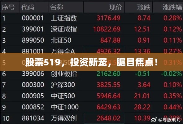 股票519，投资新宠，瞩目焦点！