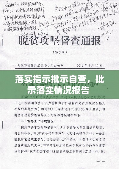 落实指示批示自查,批示落实情况报告