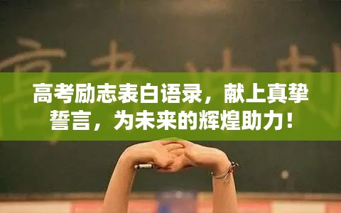 高考励志表白语录,献上真挚誓言,为未来的辉煌助力!