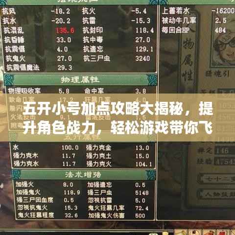 五开小号加点攻略大揭秘,提升角色战力,轻松游戏带你飞!